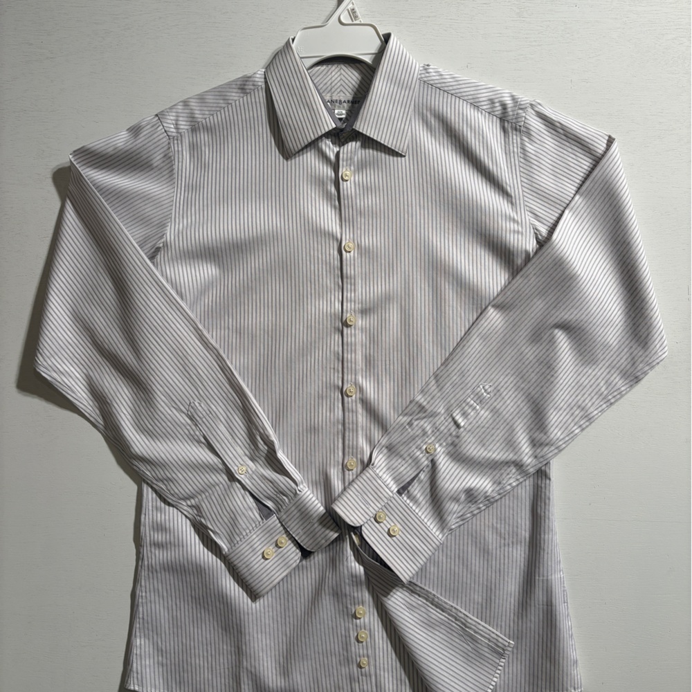 Jhane Barnes Gray Striped Shirt